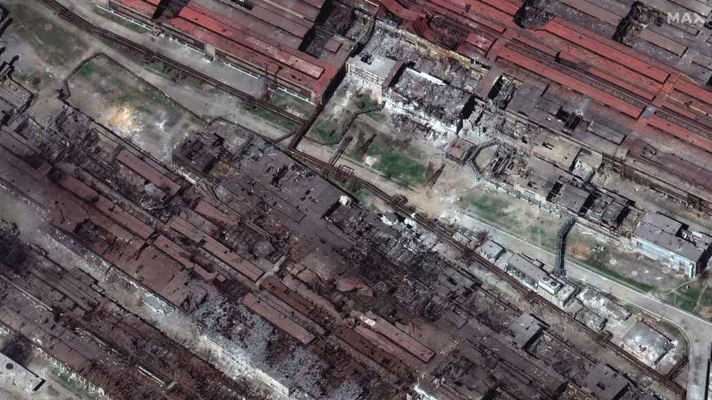 Imagen satélite de la planta de Azovstal (Mariúpol)