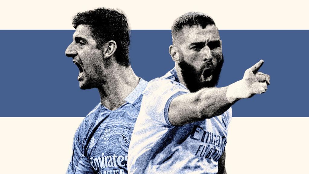 Karim Benzema y Thibaut Courtois