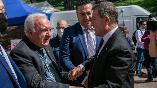 Emiliano García-Page, este domingo en el santuario de Cortes, en Alcaraz (Albacete).