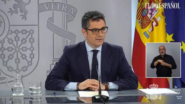 Félix Bolaños, durante la rueda de prensa.