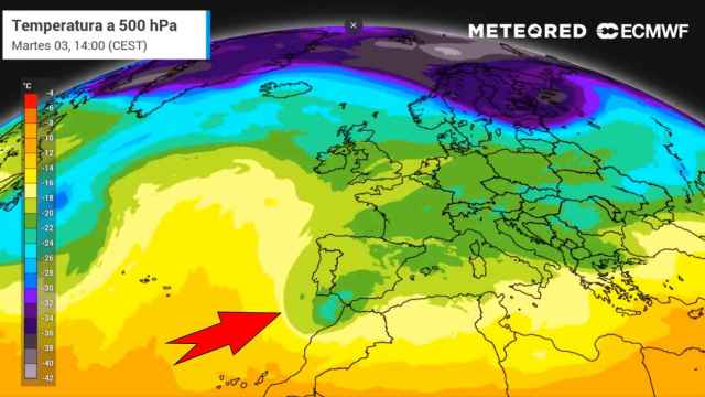 Embolsamiento de aire frío sobre la Península Ibérica a comienzos de mayo. Meteored.