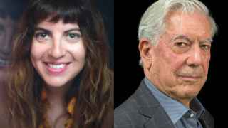 Laura Fernández (foto: Noemí Elías Bascuñana) y Mario Vargas Llosa (foto: Daniel Mordzinski)