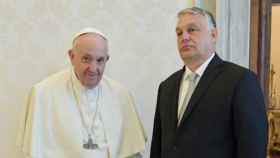 El Papa y Viktor Orban  en su encuentro este 21 de abril.
