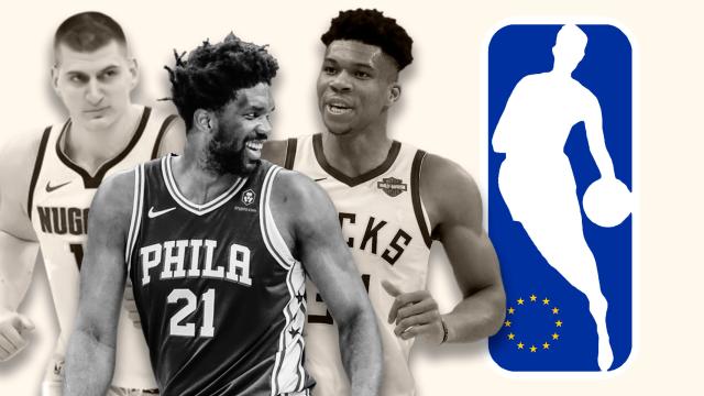 Nikola Jokic, Joel Embiid y Giannis Antetokounmpo