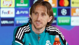 Luka Modric, en rueda de prensa de la Champions League