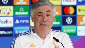 Carlo Ancelotti, en rueda de prensa de la Champions League