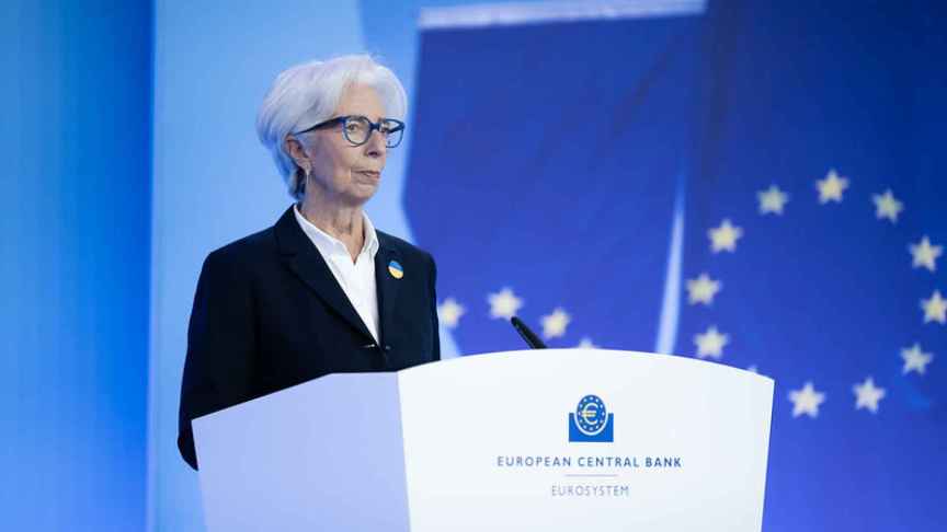 Christine Lagarde, presidenta del Banco Central Europeo (BCE), durante una rueda de prensa.