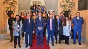 Recepción en el Ayuntamiento de Salamanca a la delegación universitaria mexicana