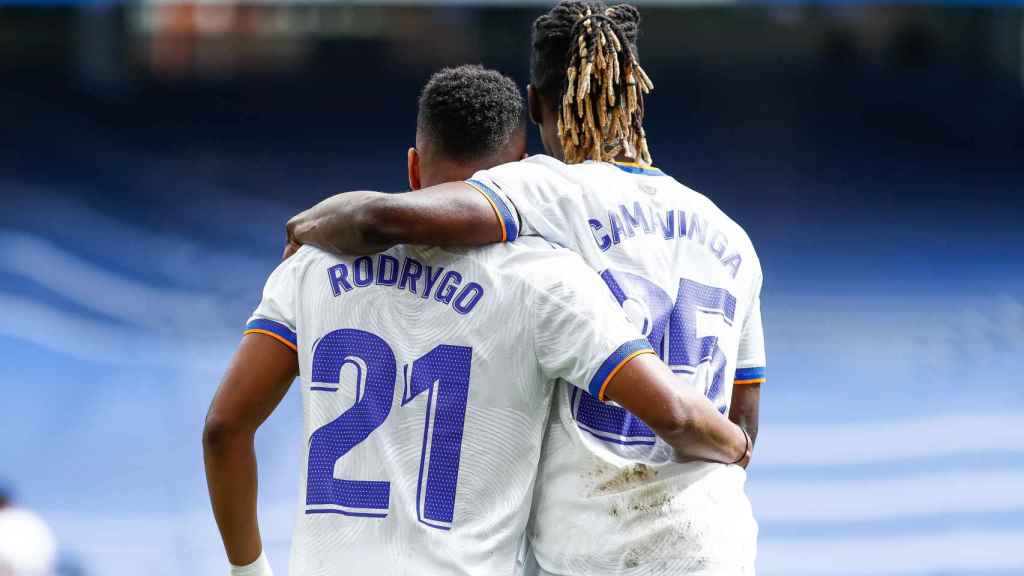 Rodrygo y Camavinga, en un partido del Real Madrid en la Champions League 2021/2022