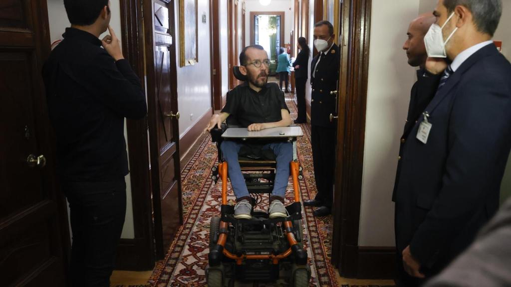 El portavoz de Unidas Podemos, Pablo Echenique, en el Congreso de los Diputados.