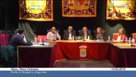 El alcalde de Albox, Francisco Torrecillas, en un Pleno celebrado el 15 de marzo de 2018, en el que admite que cementó una rambla sin autorización.