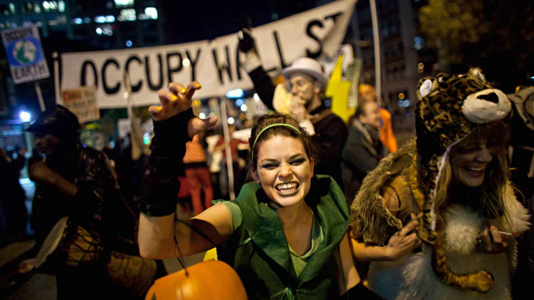 Manifestantes del movimiento Occupy Wall Street.