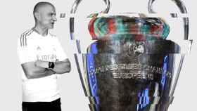 Antonio Pintus y un trofeo de la Champions League, en un fotomontaje.