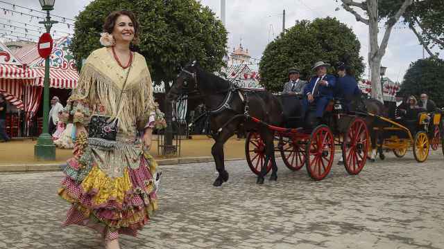 La ministra de Hacienda, María Jesús Montero, en la Feria de Abril.