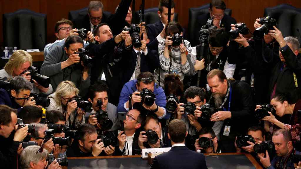 Mark Zuckerberg, durante su comparecencia en el Congreso de los Estados Unidos.