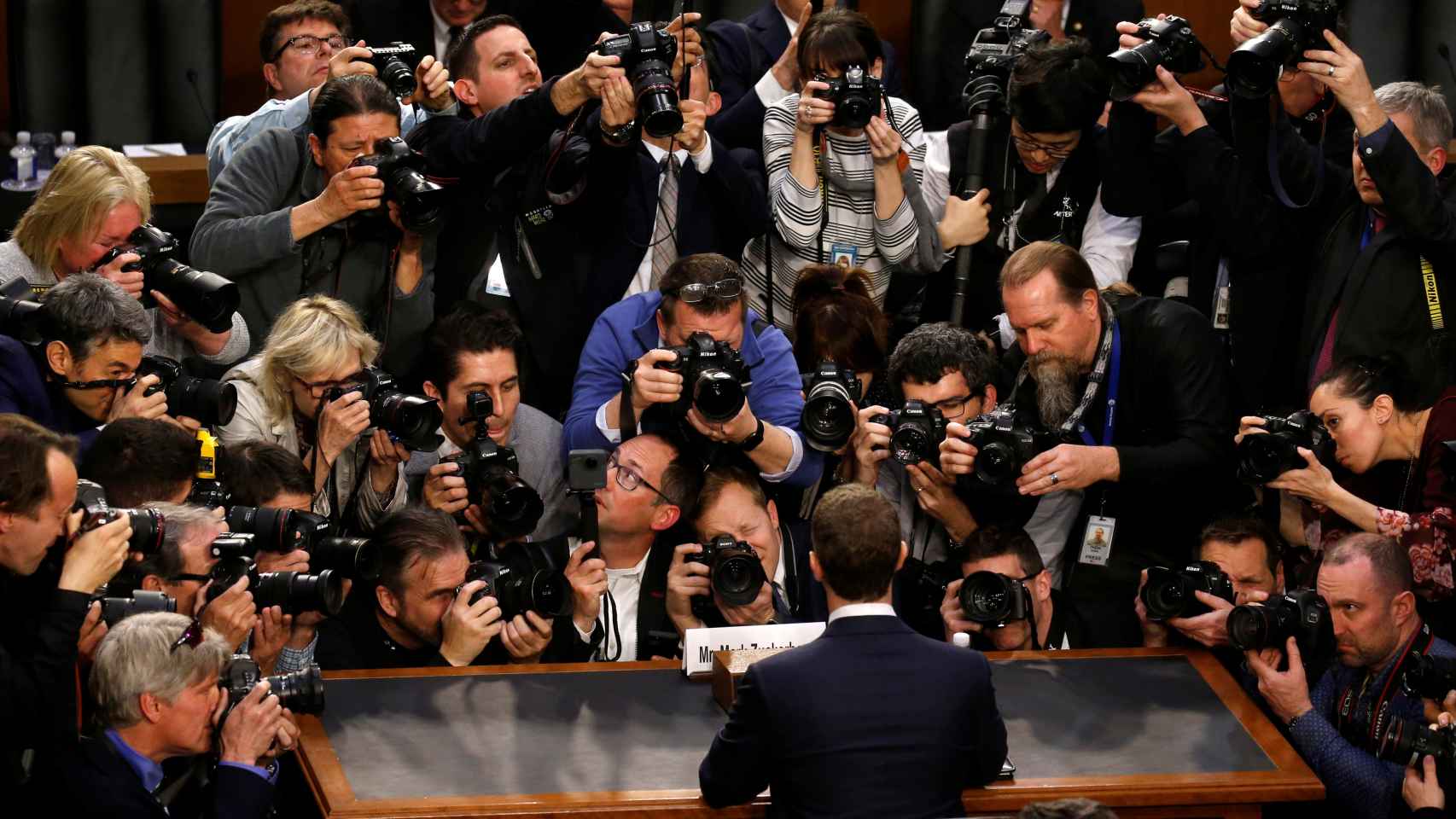 Mark Zuckerberg, durante su comparecencia en el Congreso de los Estados Unidos.