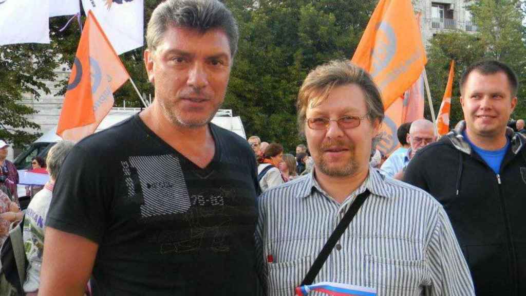 Nemtsov y Stroganov, en unas protestas.