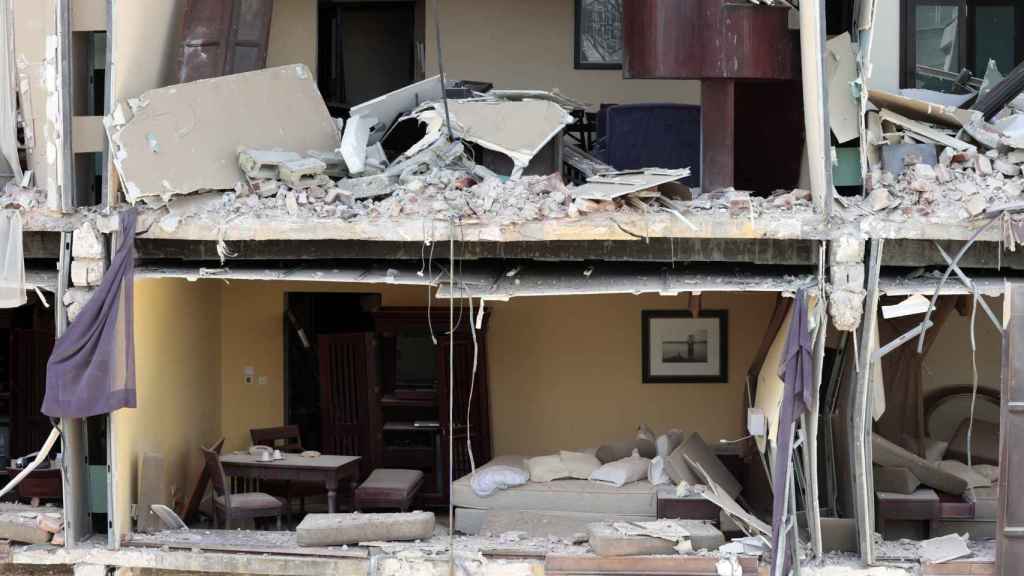 Interior del hotel que ha explotado en La Habana.