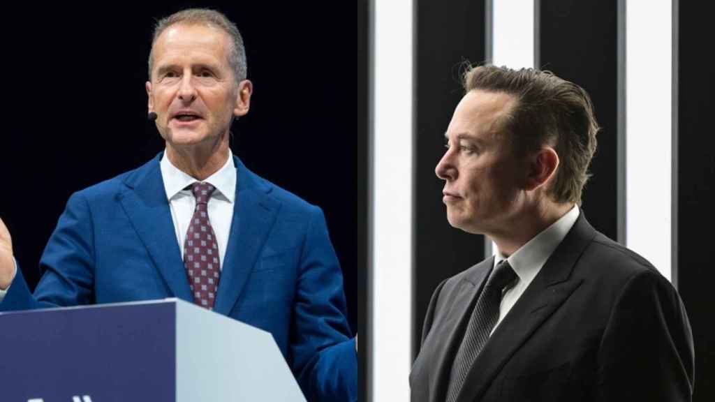 Los responsables de Volkswagen y Tesla, Herbert Diess y Elon Musk.