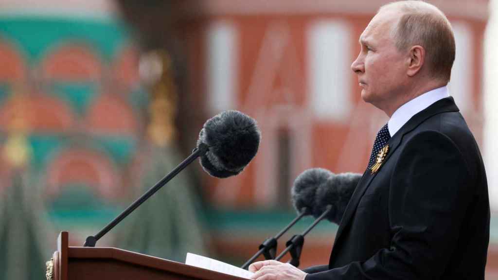 Vladímir Putin durante su discurso en el Día de la Victoria.