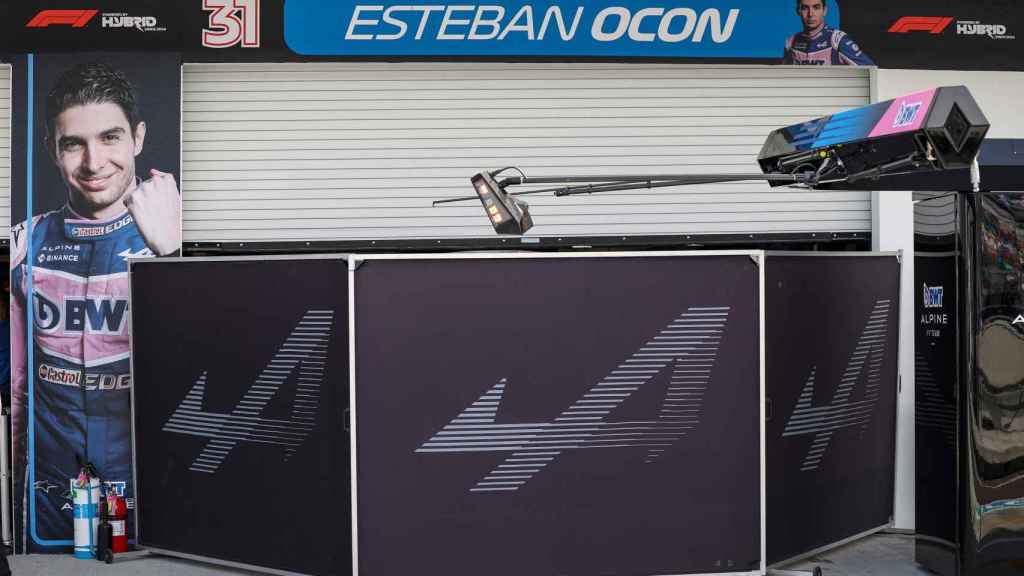 El garaje de Esteban Ocon en el Gran Premio de Miami de Fórmula 1