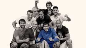 Carlos Alcaraz y su equipo celebraron juntos la victoria en el Mutua Madrid Open