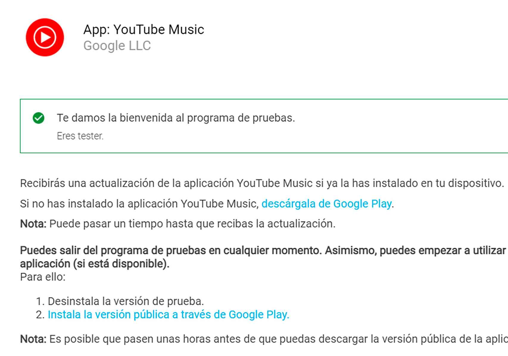 YouTube Music Beta