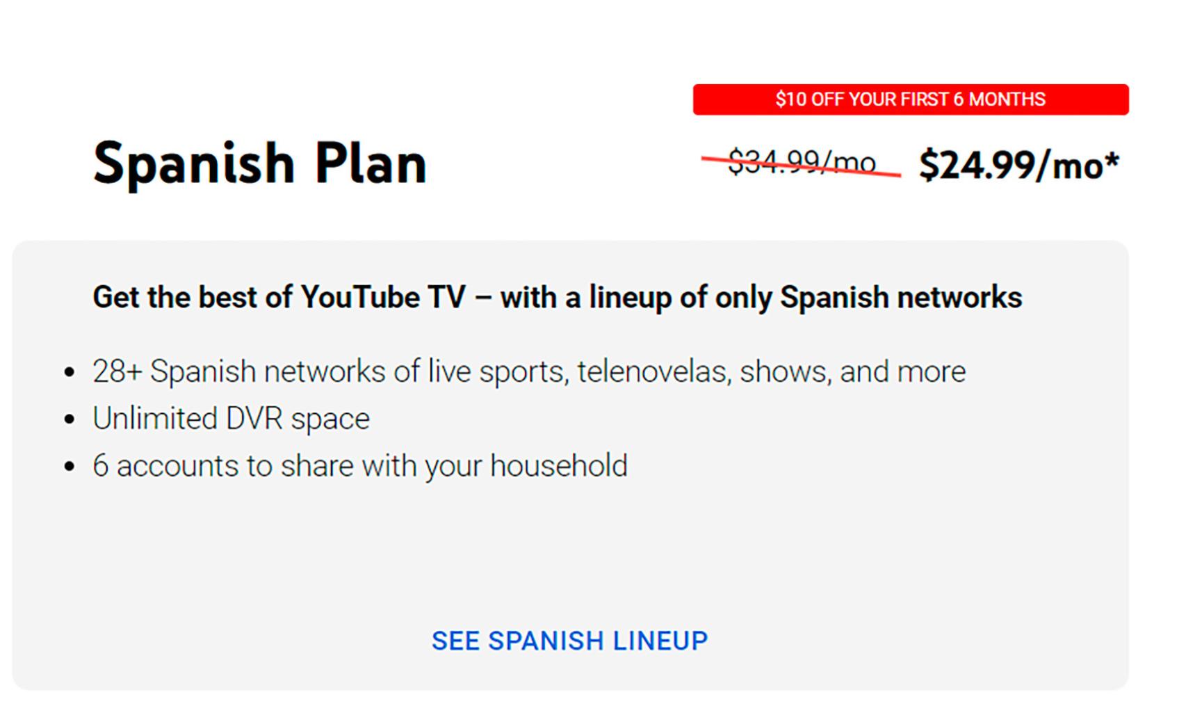 YouTube TV apuesta por el español con dos nuevos planes Spanish Plan y