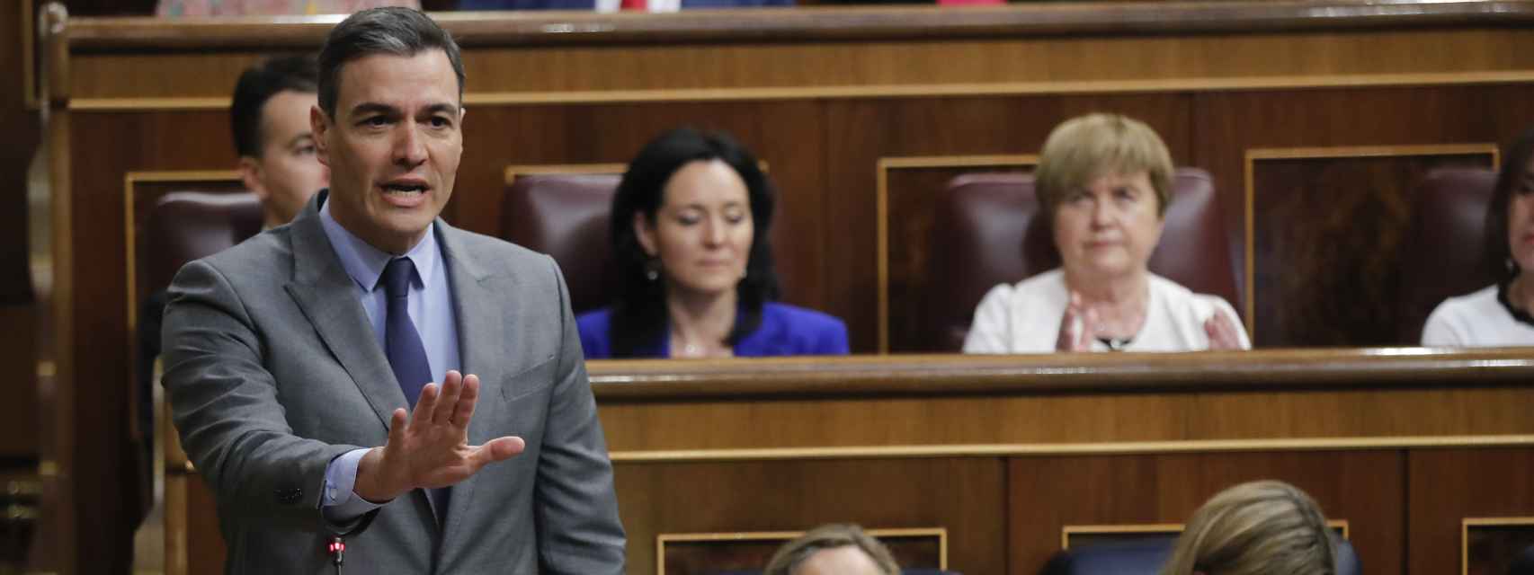El presidente del Gobierno, Pedro Sánchez, en una sesión de control al Gobierno.