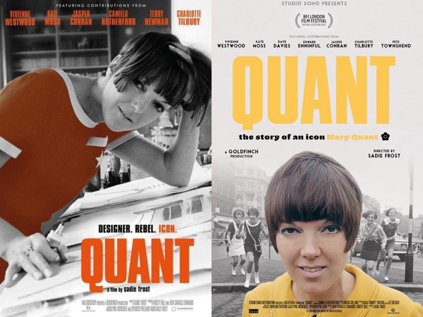 Los dos carteles promocionales del documental de Sadie Frost sobre Mary Quant.