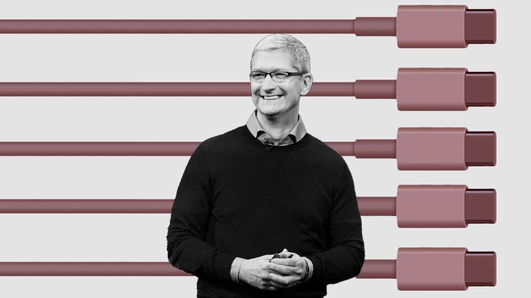 Tim Cook, CEO de Apple en un fotomontaje.