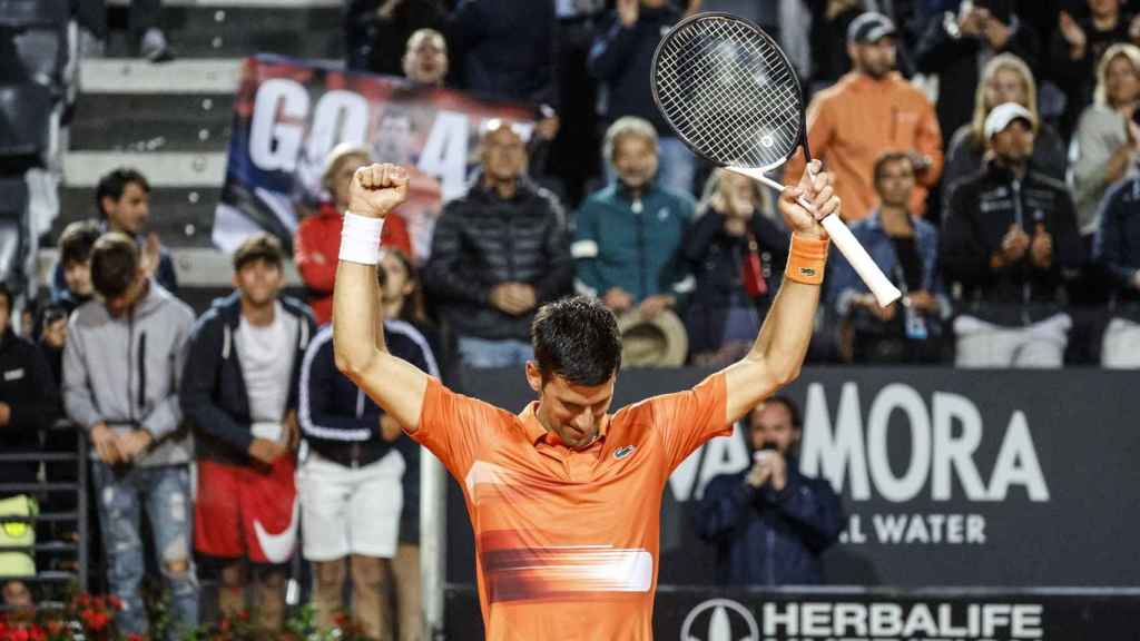 Novak Djokovic celebra su triunfo.