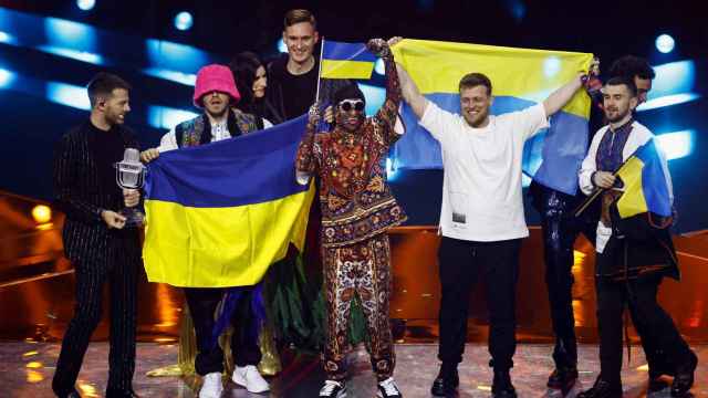La representación ucraniana en Eurovisión 2022 tras ganar el festival.