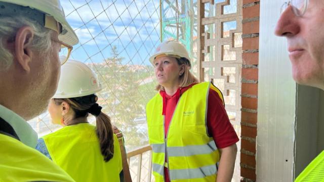 Isabel Blanco en su visita a Segovia.