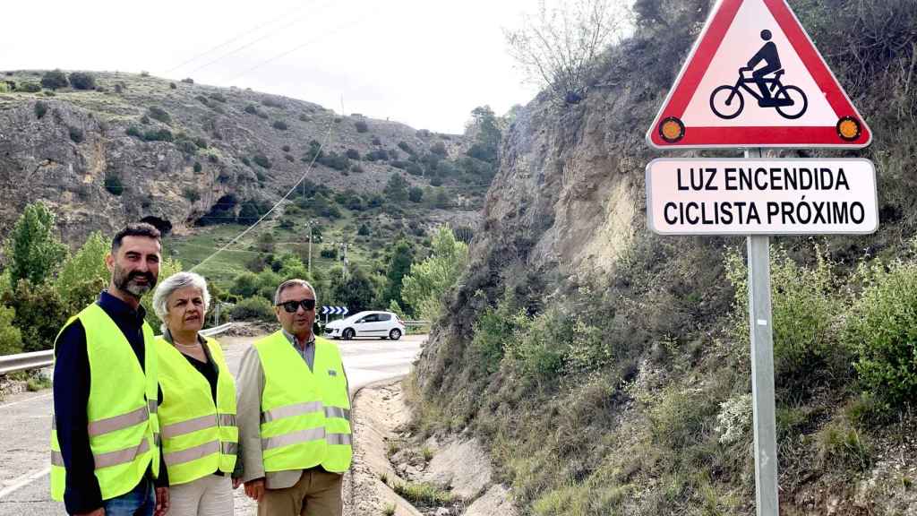 Una de las señales inteligentes que se han instalado en la provincia de Cuenca.