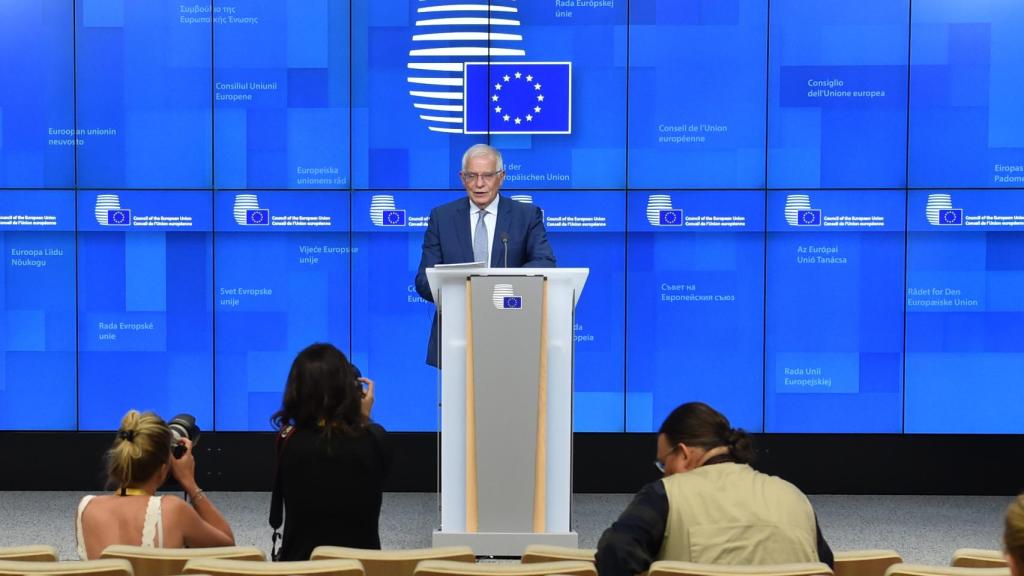 Josep Borrell, durante la rueda de prensa de este martes
