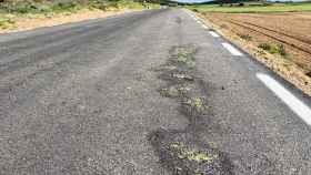 El PP ha denunciado que la hierba crece entre el nuevo asfalto de la CM-3009.