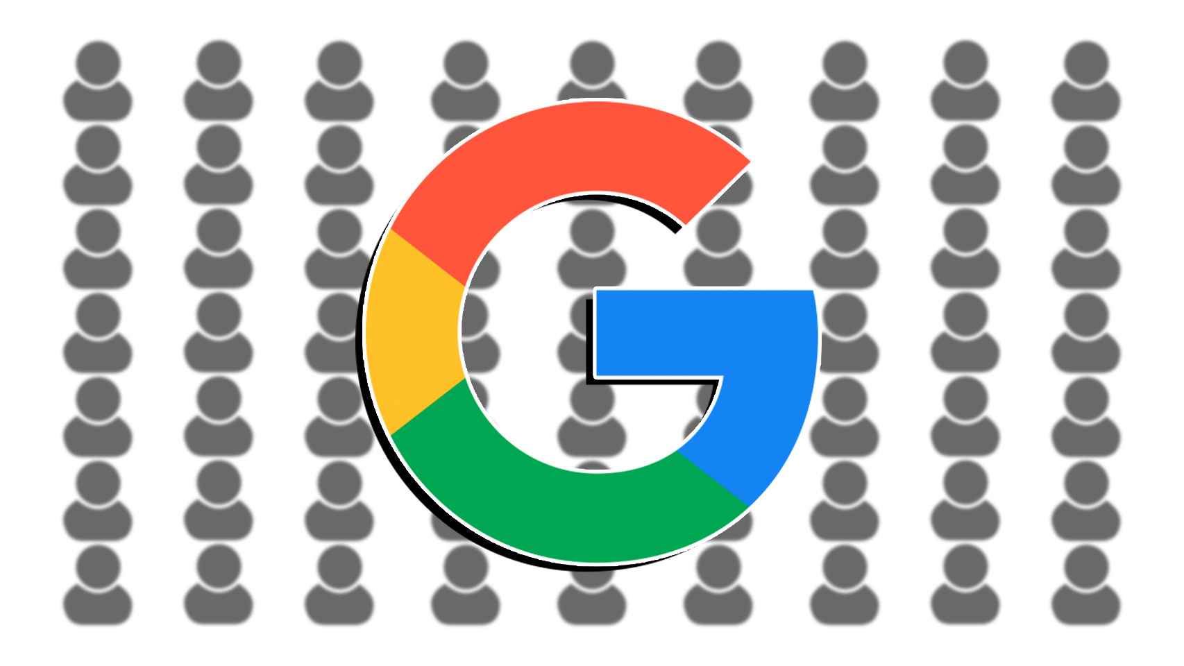 Fotomontaje con el logo de Google en el centro.