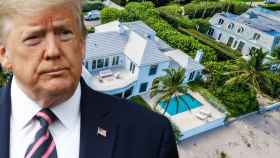 Donald Trump y su casa en Palm Beach en un montaje de JALEOS.