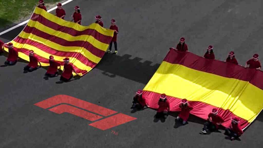 Banderas de España y Cataluña en el GP de España de F1