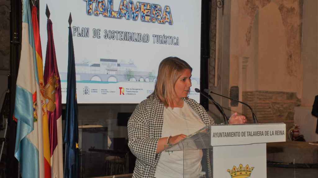 Agustina García Elez, alcaldesa de Talavera de la Reina, durante la presentación.
