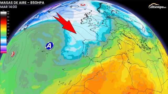 La masa de aire frío y húmedo que alcanzará a España. Eltiempo.es.