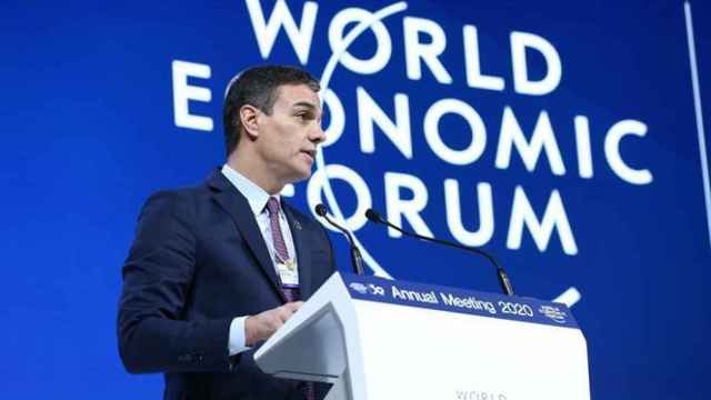Pedro Sánchez, presidente del Gobierno, durante su participación el Foro de Davos de 2020.