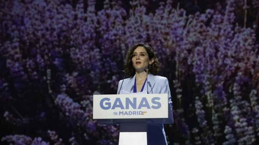 La presidenta del PP de Madrid, Isabel Díaz Ayuso, interviene en la segunda jornada del Congreso Autonómico.