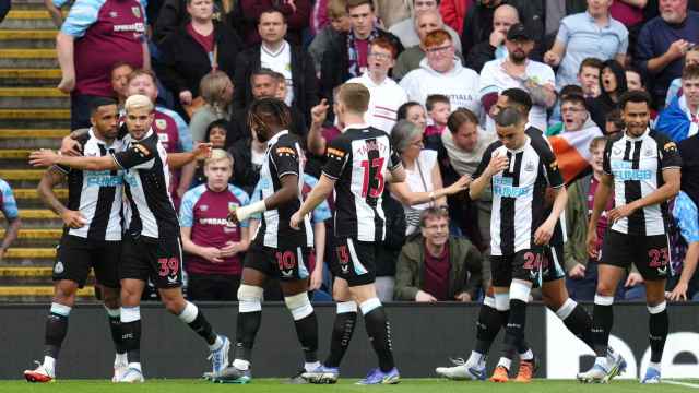 Los jugadores del Newcastle celebran un gol en la última jornada de la Premier League.