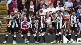 Los jugadores del Newcastle celebran un gol en la última jornada de la Premier League.