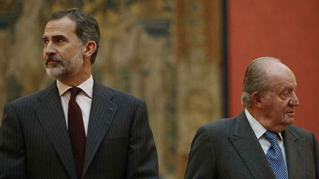 Felipe VI y el Rey Emérito, en mayo de 2019.