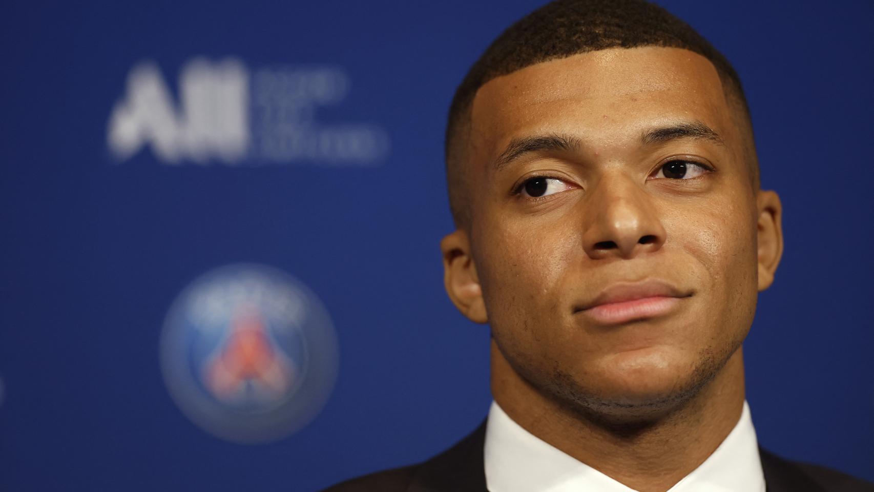 Kylian Mbappé, en rueda de prensa