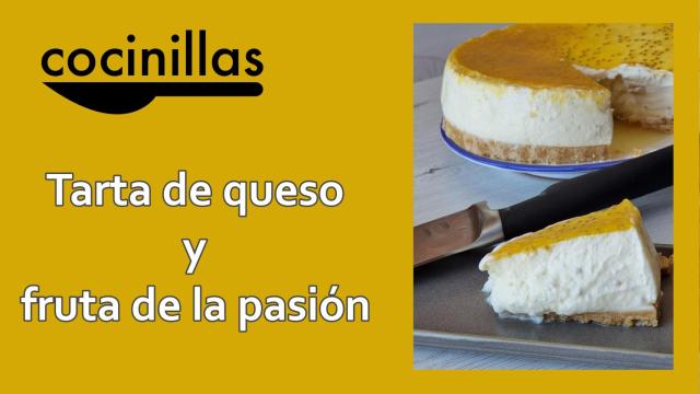 Tarta de queso y fruta de la pasión