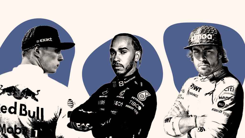 Max Verstappen, Lewis Hamilton y Fernando Alonso